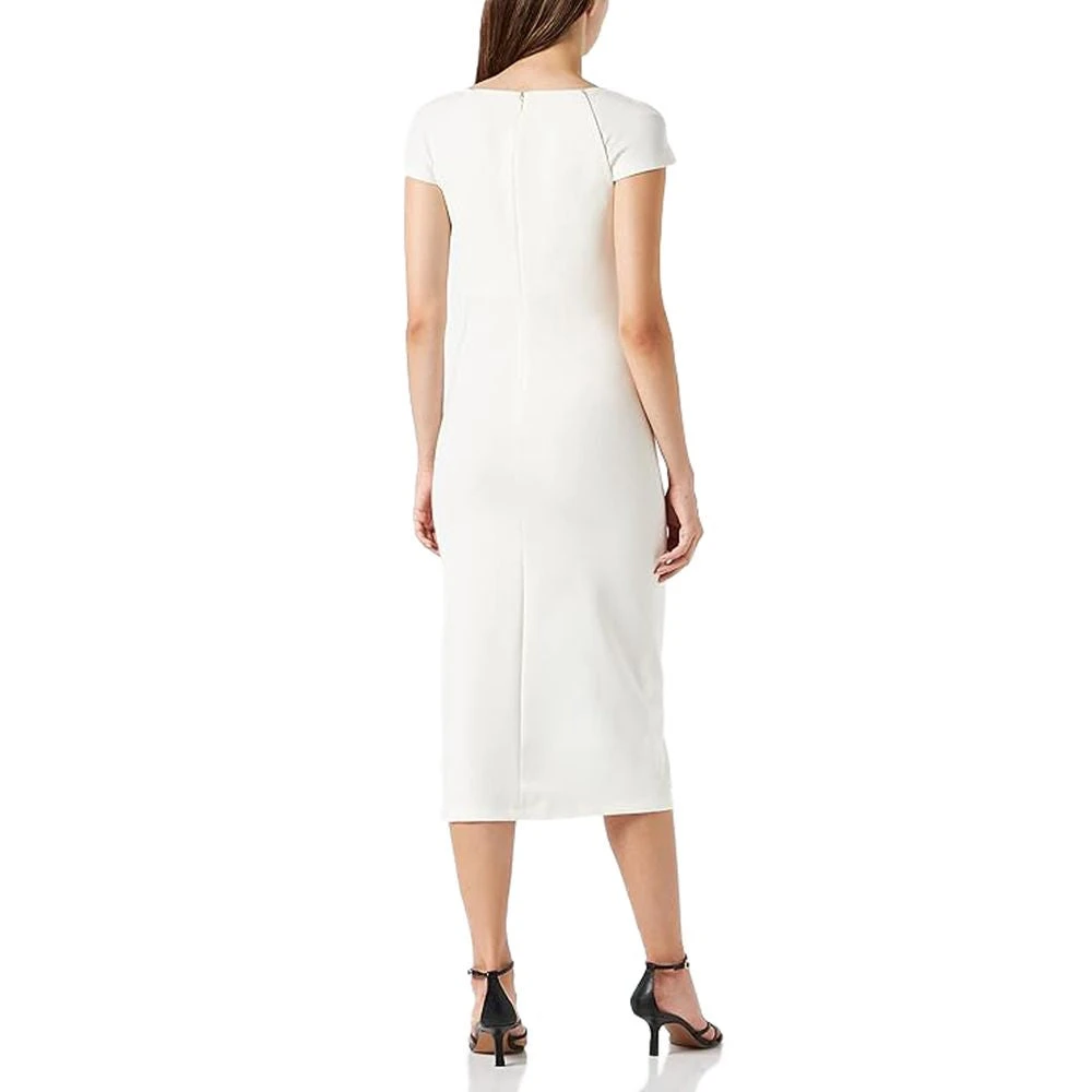 pinko Soepel neopreen jurk met vierkante halslijn White Dames
