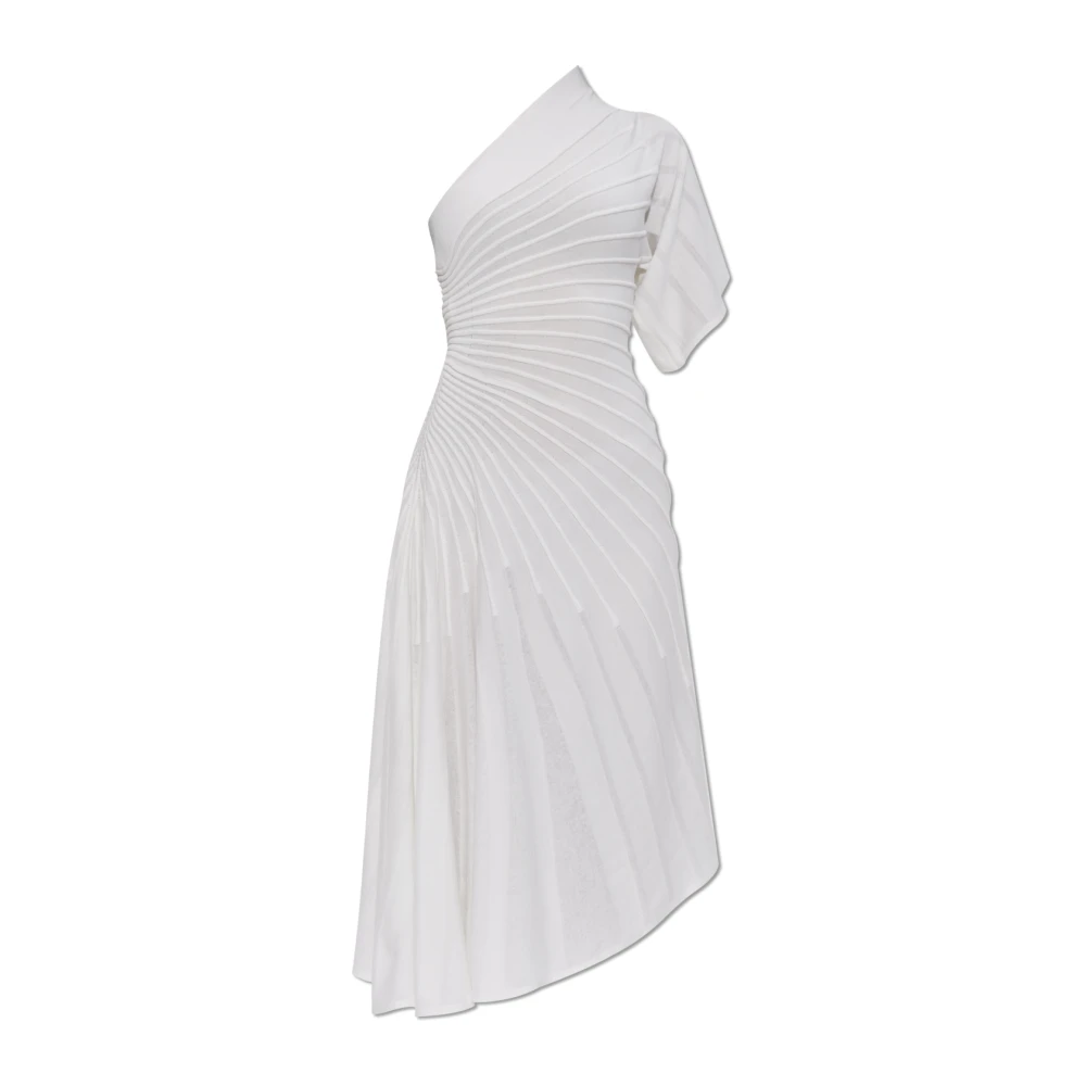 Alaïa Elegante Witte Wollen Jurk White Dames