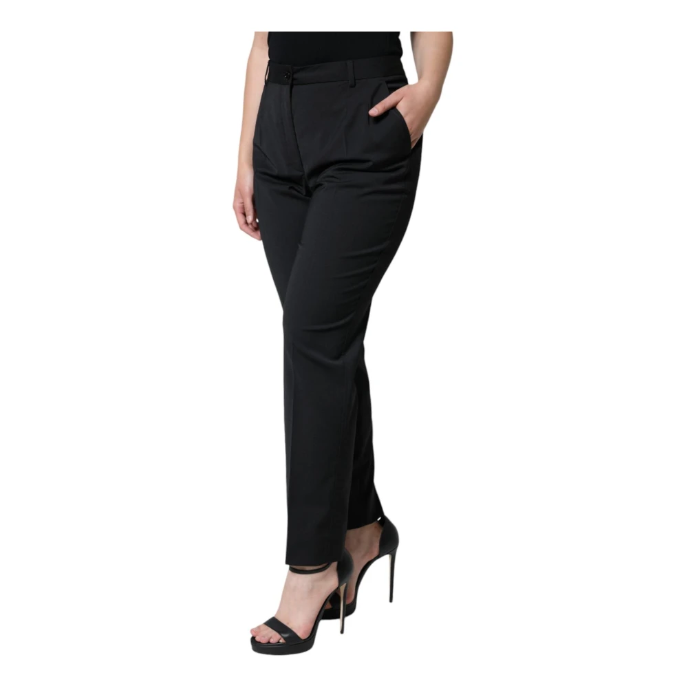 Dolce & Gabbana Zwarte hoge taille taps toelopende broek Black Dames