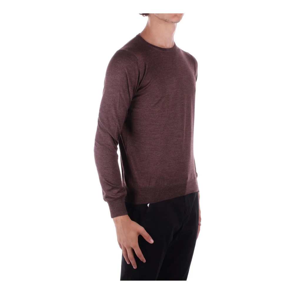 Tagliatore Bruine Zijde Wol Trui Brown Heren