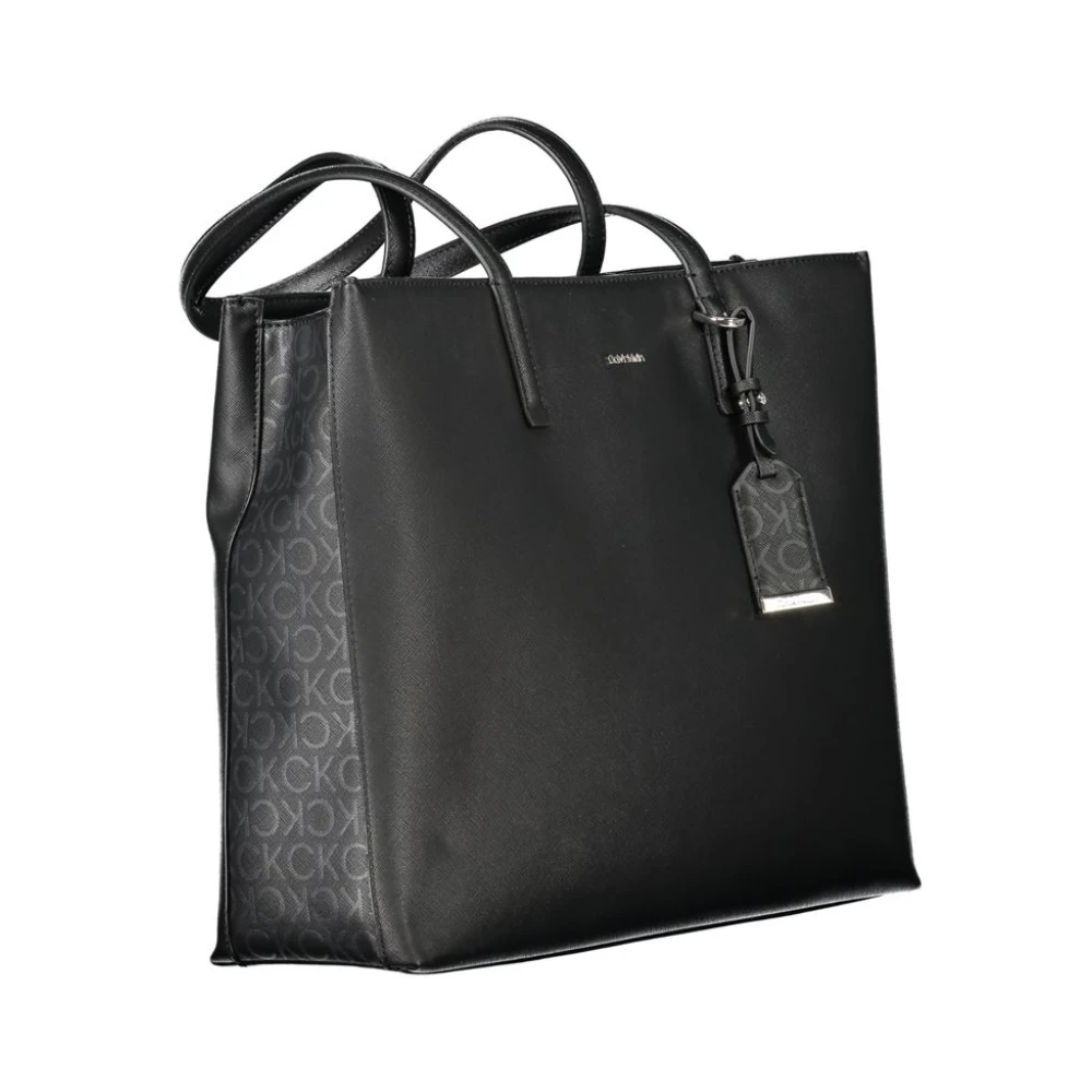 Calvin Klein Zwarte Polyethyleen Handtas Black Dames