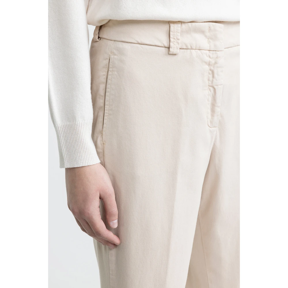 PESERICO Perzikkleurige gabardine wortelbroek Beige Dames