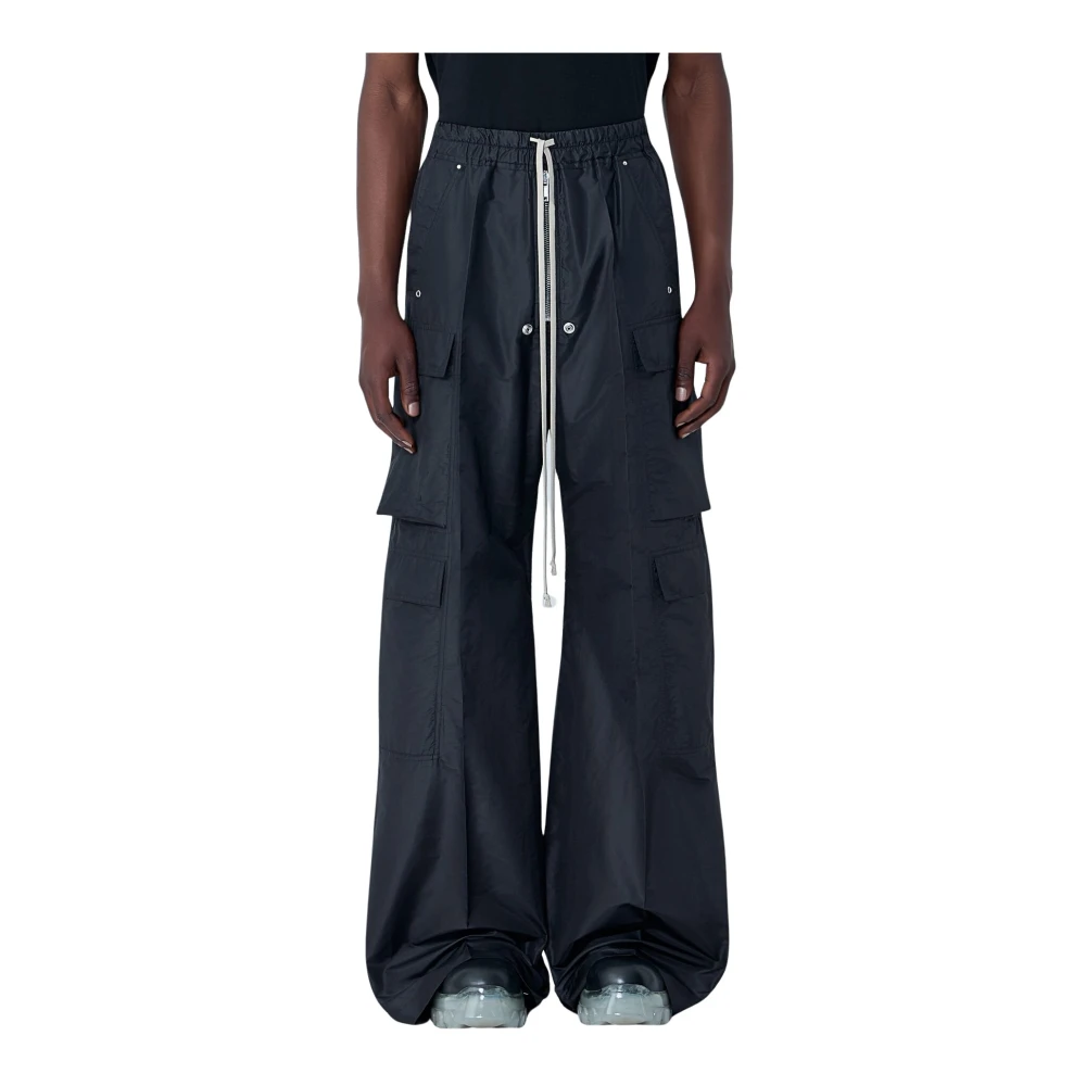 Rick Owens Men's Black Cargobelas Trousers - Wide Trousers - Xs - Trousers