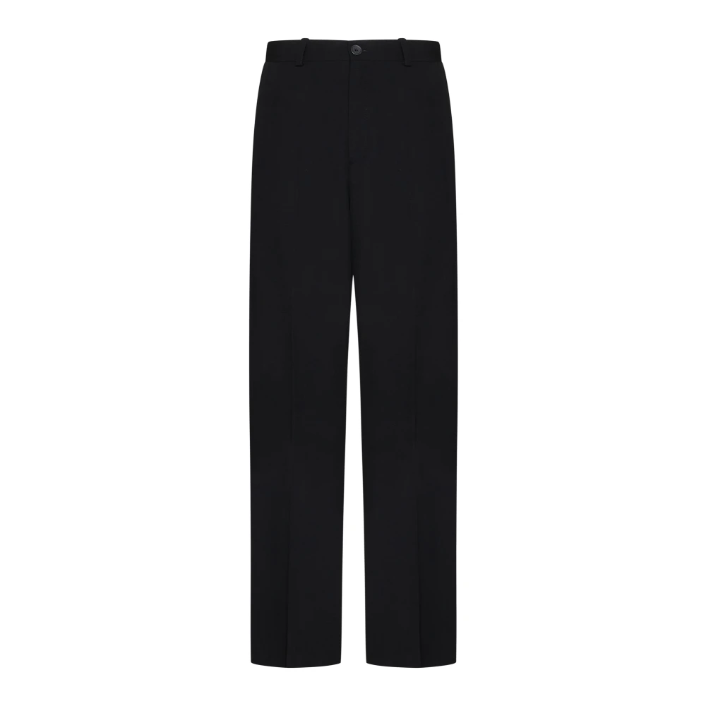 Balenciaga Zwarte Broek met Wit Blauw Detail Black Heren