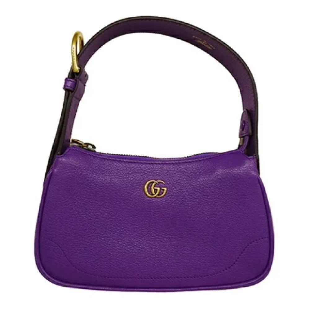 Gucci Vintage Pre-owned Leather gucci-bags Purple Dames