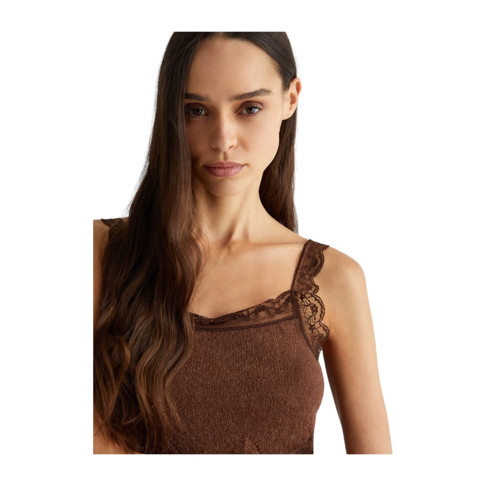 Liu Jo Stijlvolle Gebreide Top Brown Dames