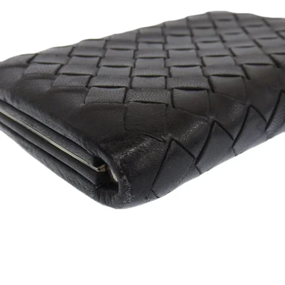 Bottega Veneta Vintage Pre-owned Leather wallets Black Dames