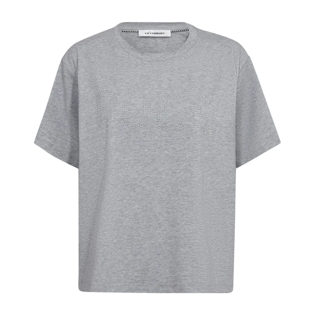 Co'Couture Stone Tee Top met Similisten Gray Dames