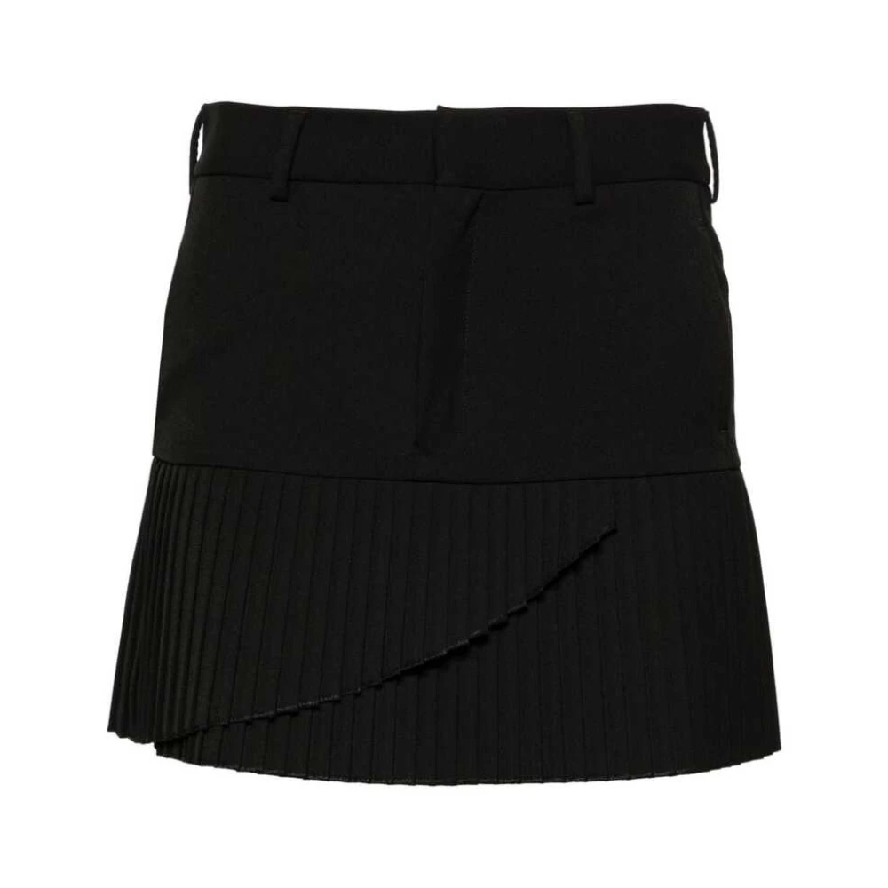 MM6 Maison Margiela Zwarte Geplooide Rok met Zakken Black Dames