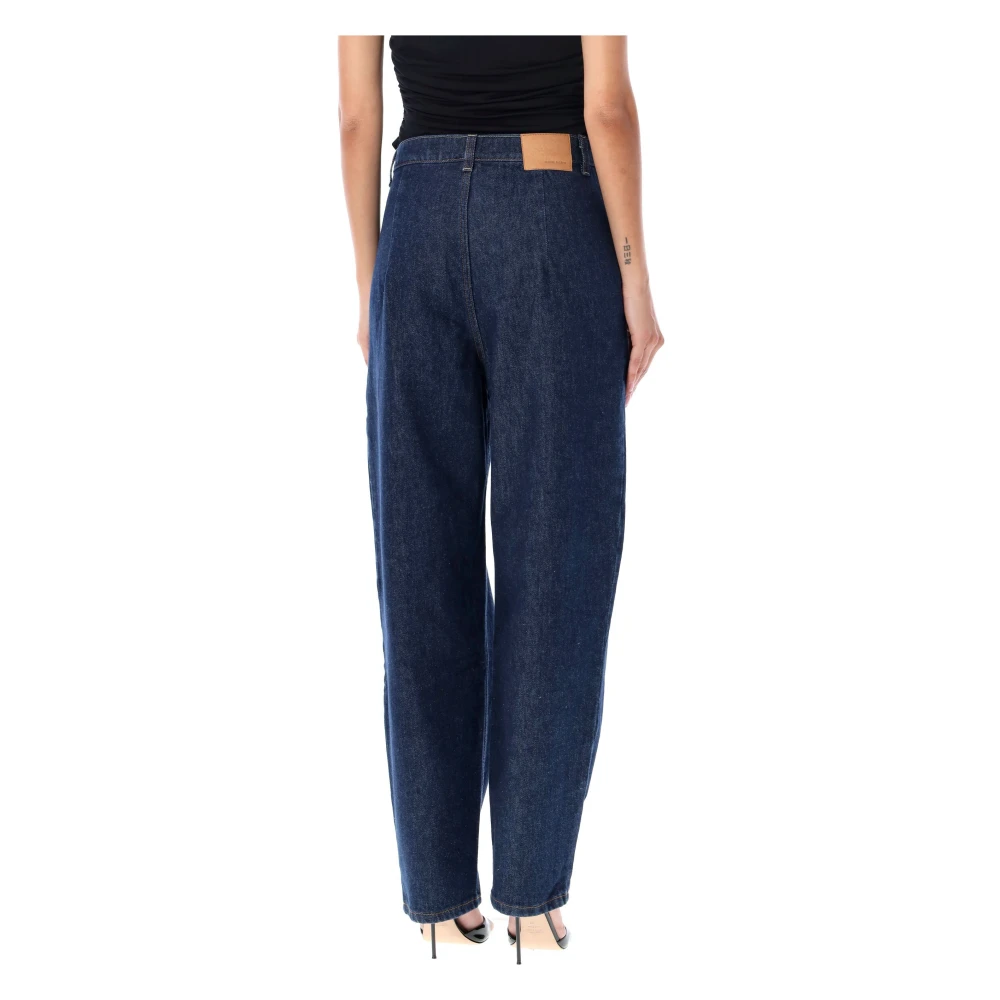 Magda Butrym Hoge taille Navy Denim Jeans Blue Dames
