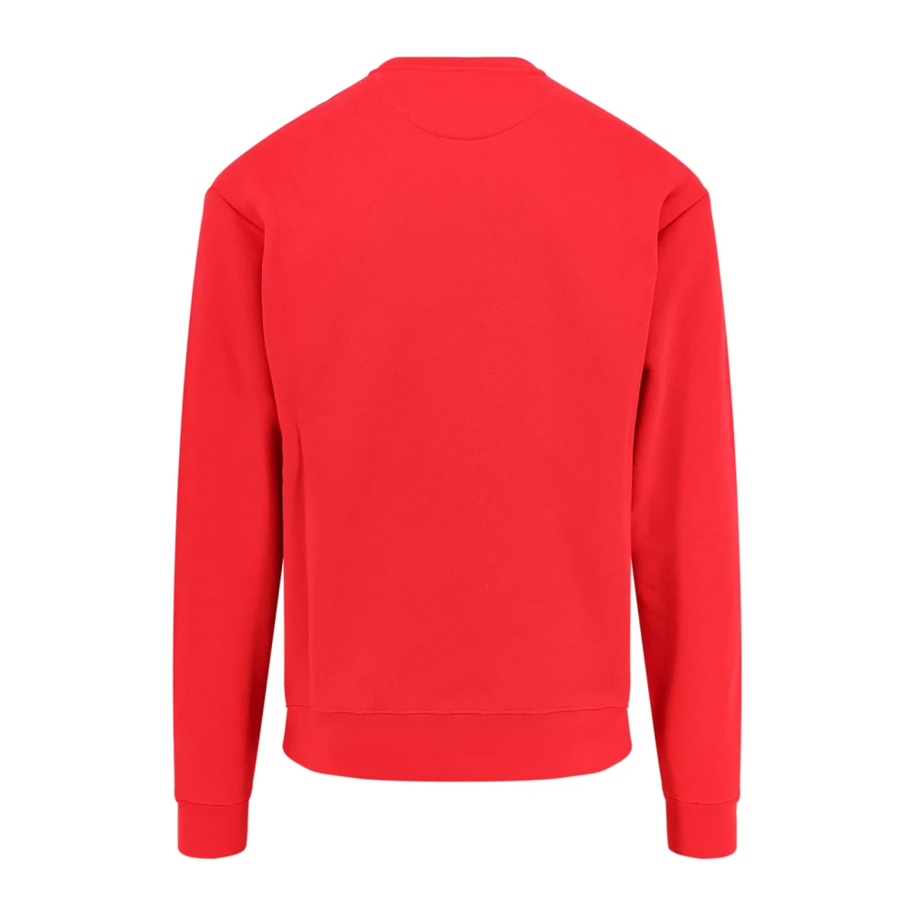 Valentino Katoenen Crew-neck Sweatshirt met Frontprint Red Heren