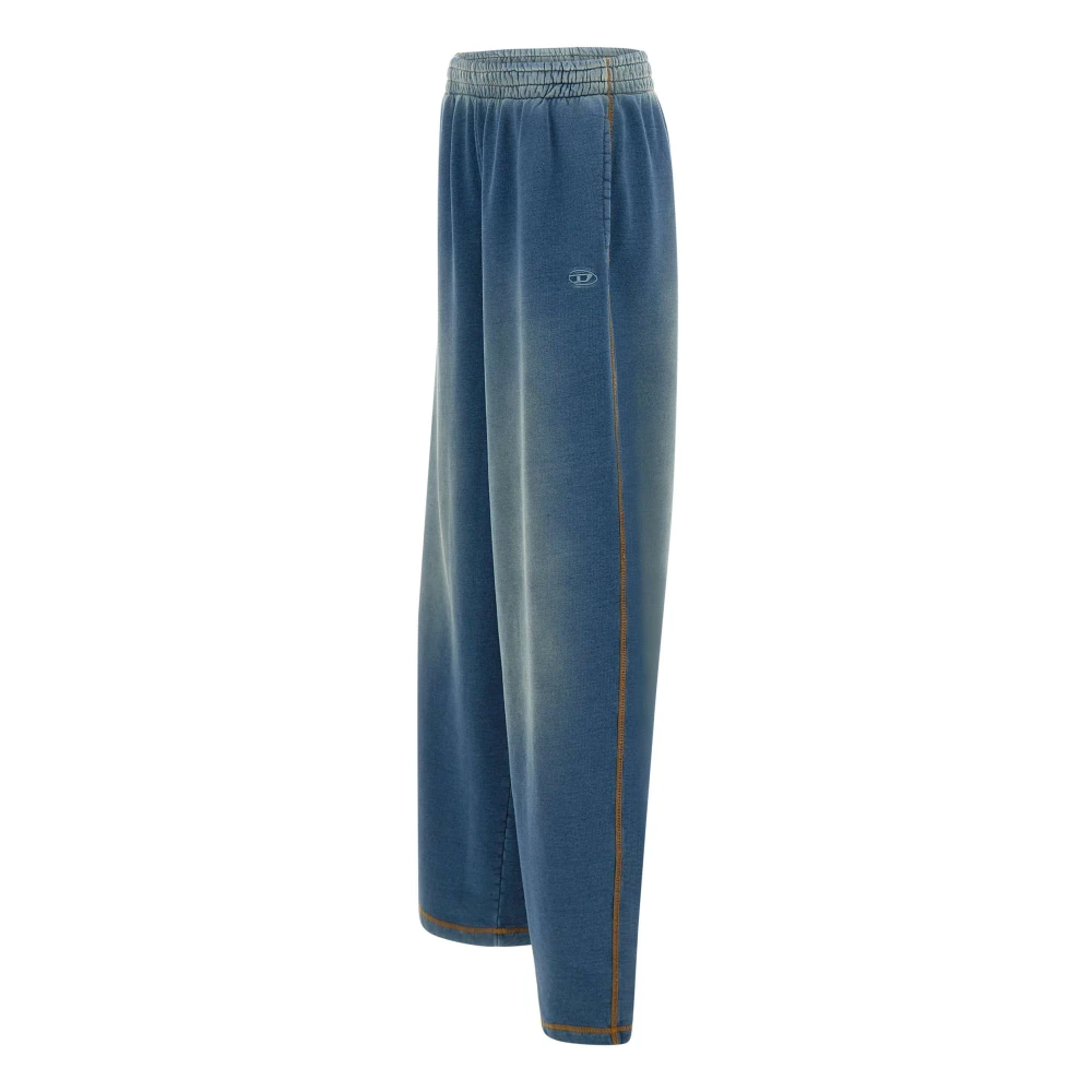Diesel Katoenen Jogger met Stofeffect Blue Dames
