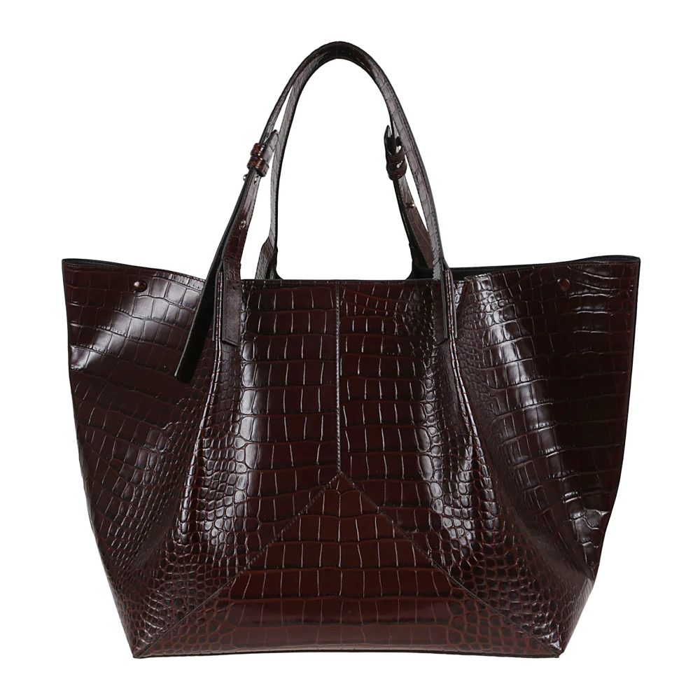 Victoria Beckham Bruin Leren Shopper Tas Brown Dames