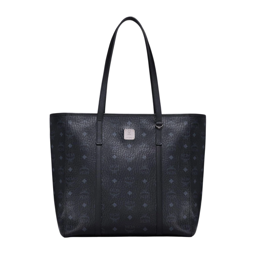 MCM Aren Shopper met rits in Visetos Black Dames