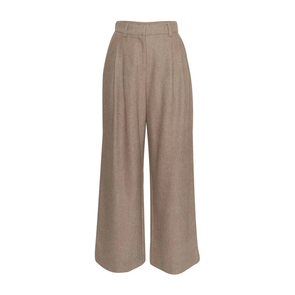 MSCH Copenhagen Wide leg stoffen broek met bandplooien model 'Jennabella'