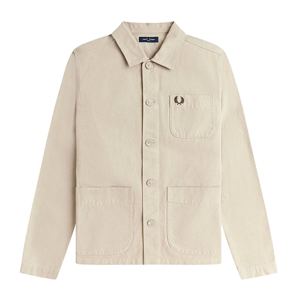 Fred Perry Men's Beige Overshirt - Light Jackets - L - Jackets
