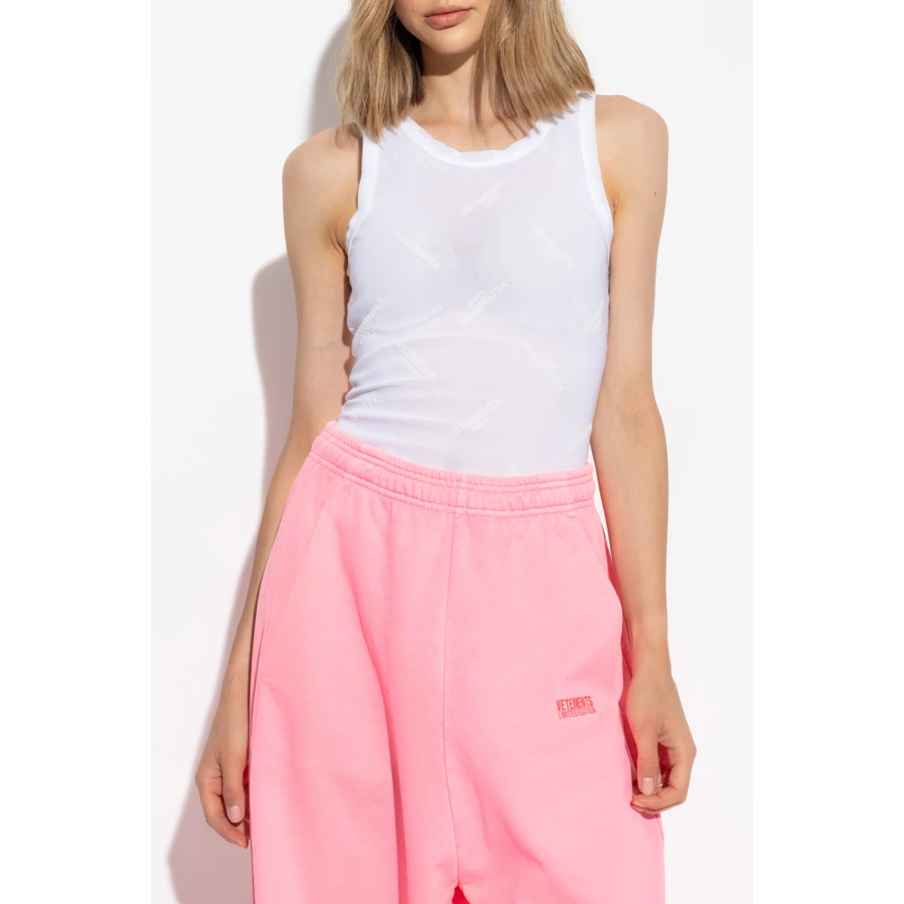Vetements Top met logo White Dames