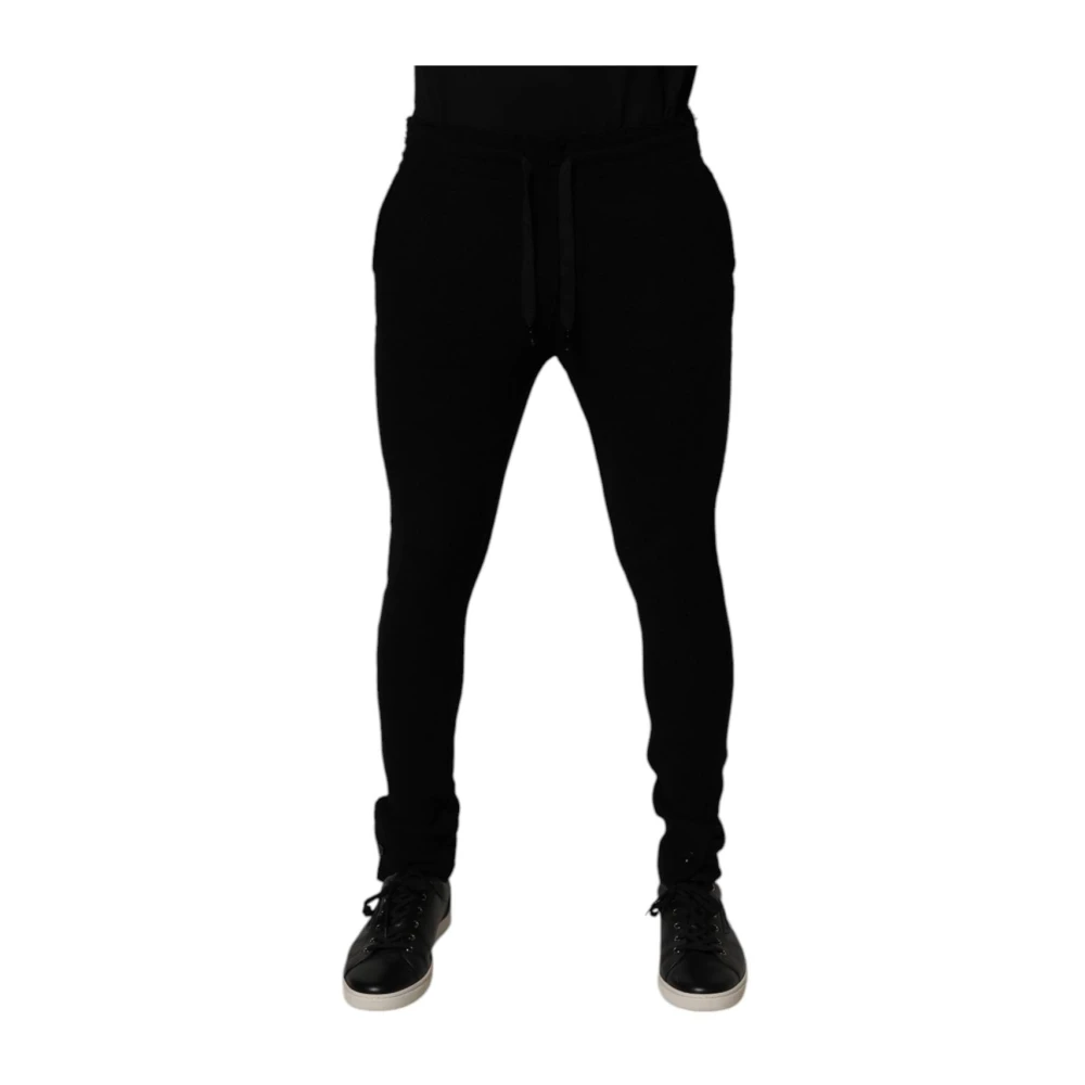 Dolce & Gabbana Men's Black Sweatpants, M, Luxury Cashmere Jogger Joggers With Logo