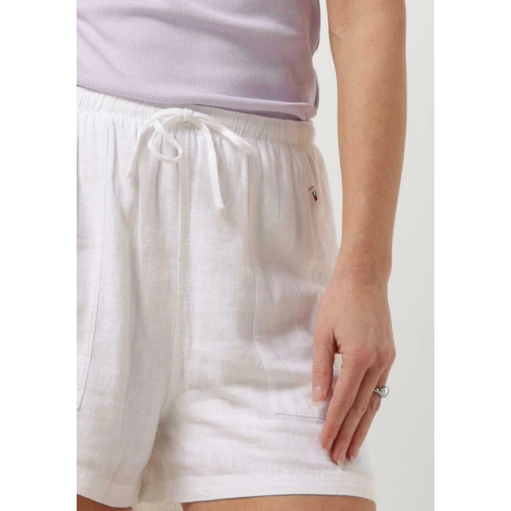 Tommy Jeans Witte Linnen Shorts White Dames