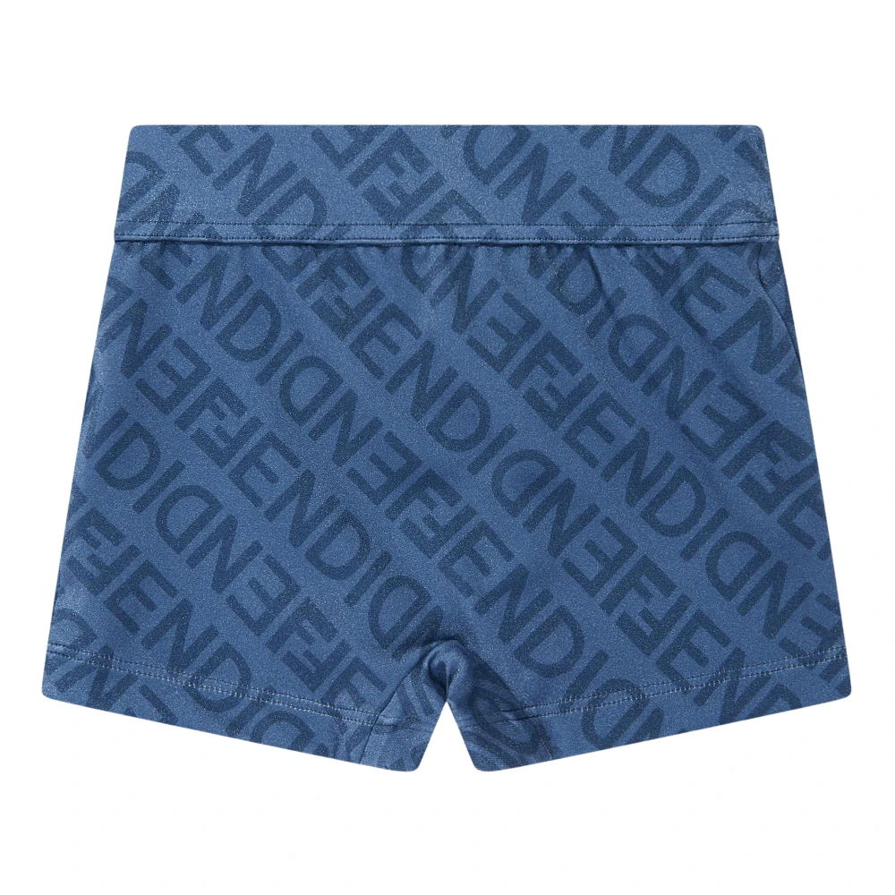 Fendi Men's Blue Ff Logo Swim Shorts