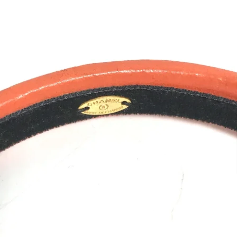 Chanel Vintage Pre-owned Leather hair-accessories Orange Dames