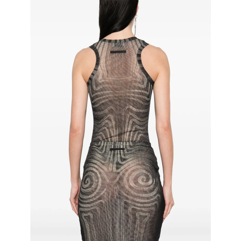 Jean Paul Gaultier Zwarte Spiral Mesh Top Black Dames