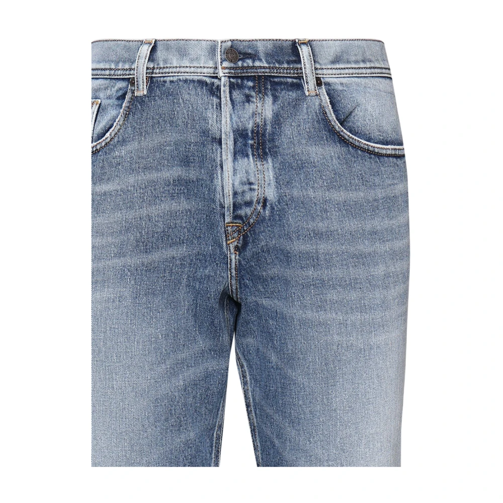 Diesel Denim Katoenen Jeans Klassiek Vijf Zakken Blue Heren