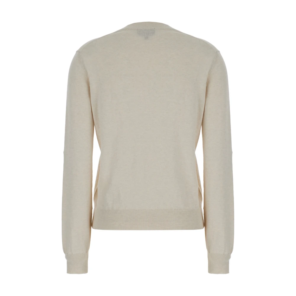 A.p.c. Beige Crewneck Sweater met APC Borduursel Beige Dames