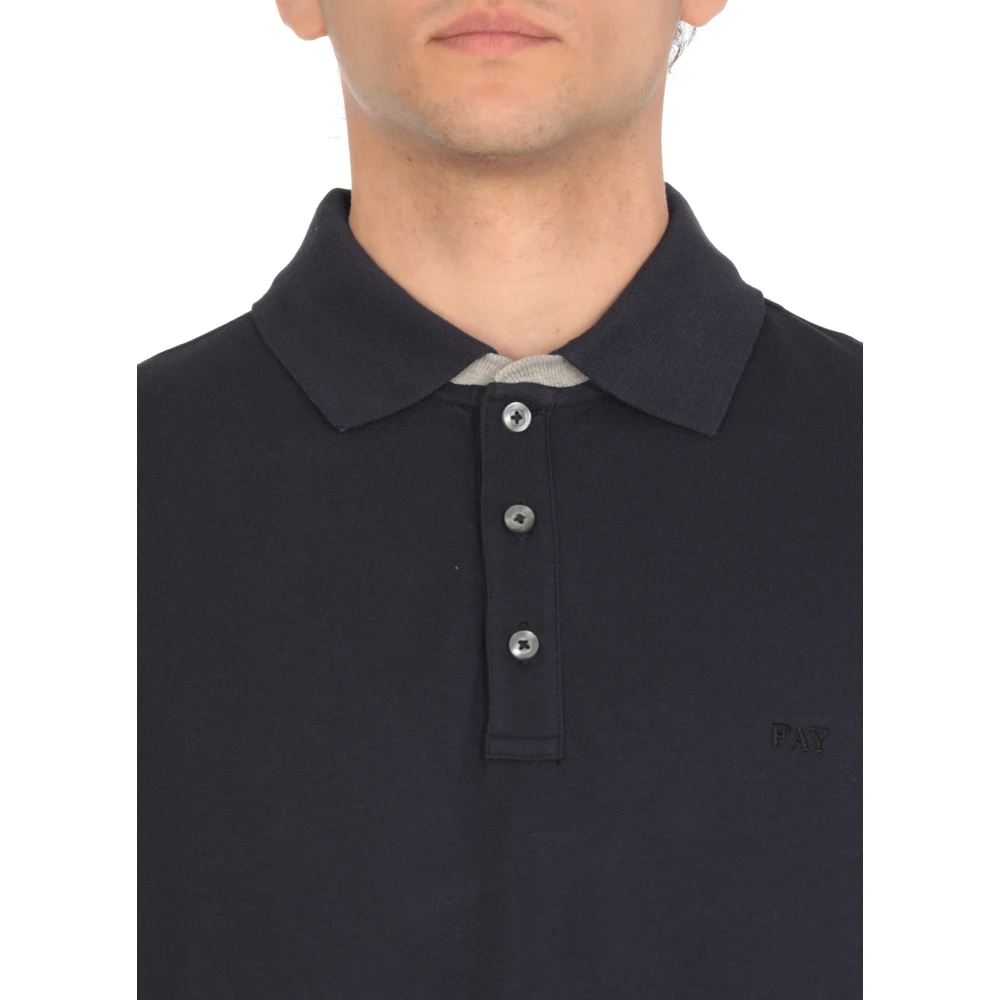Fay Blauw Poloshirt met Kraag Blue Heren