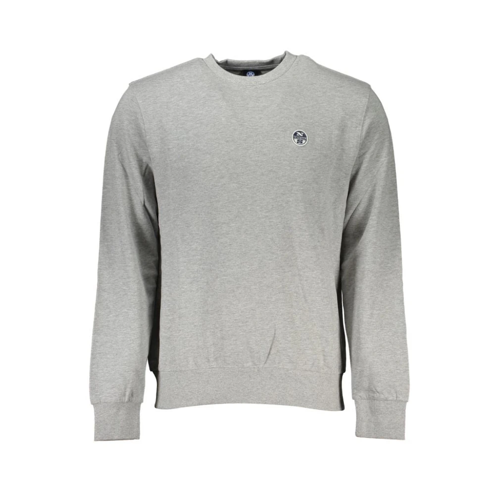 North Sails Geborsteld Katoenen Sweatshirt met Applique Logo Gray Heren