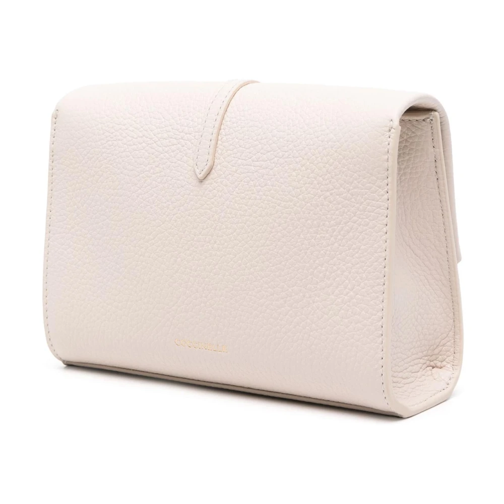 Coccinelle Leren Crossbody Tas Metalen Detail White Dames