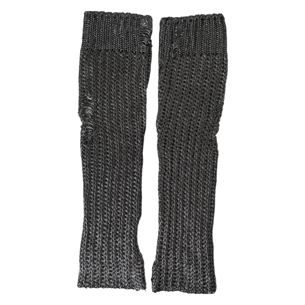 Dolce & Gabbana Women's Gray Grey Fingerless Elbow Length Gloves