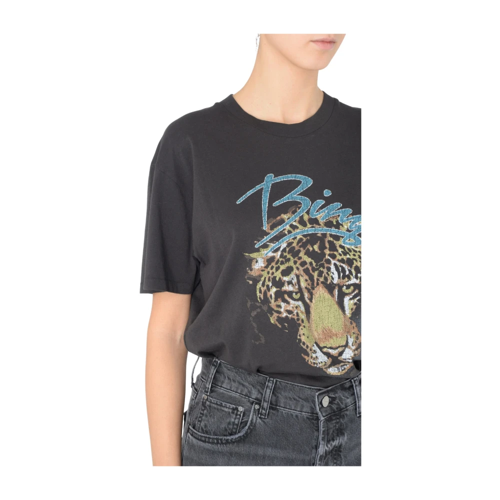 Anine Bing Vintage Luipaardprint T-Shirt Black Dames