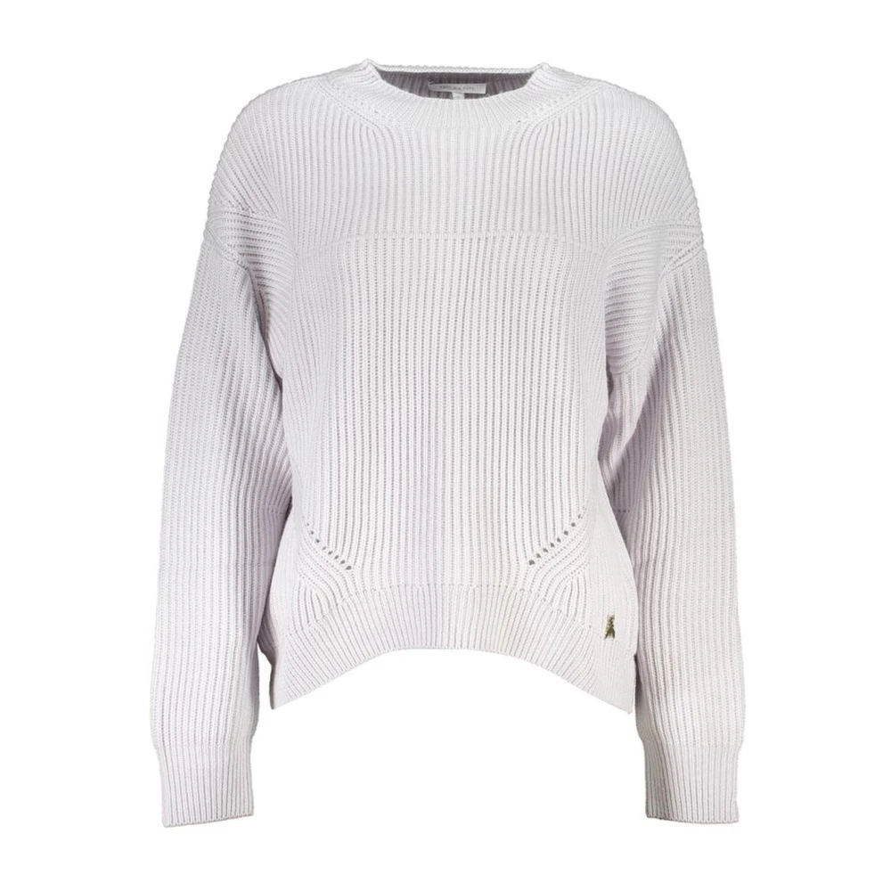 Patrizia Pepe Women's Gray Round-Neck Knitwear, Xs, Turtleneck Jumper With Contrast Details