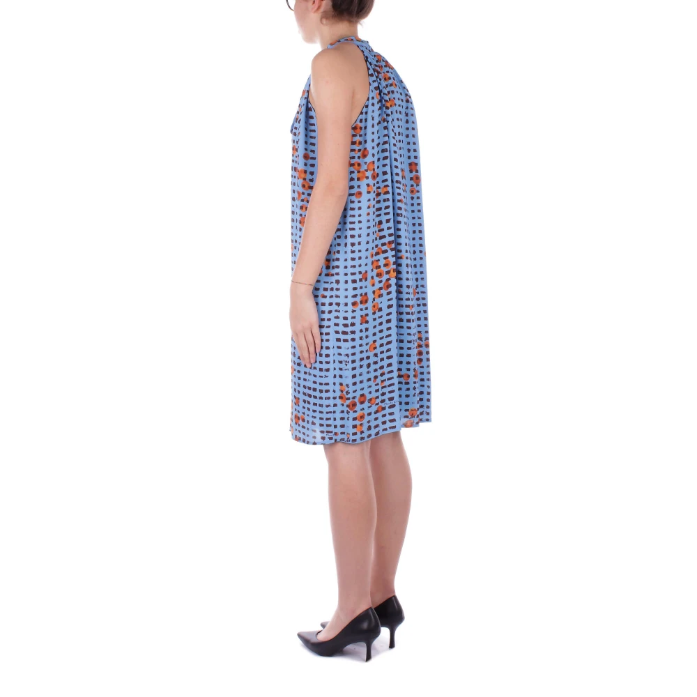Manila Grace Lichtblauwe Jurk met Strikbandjes Blue Dames