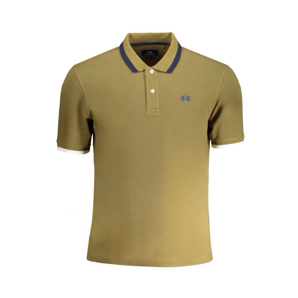 La Martina , Polo Shirts, Male, Green, S, Cotton Polo Shirt Slim Fit