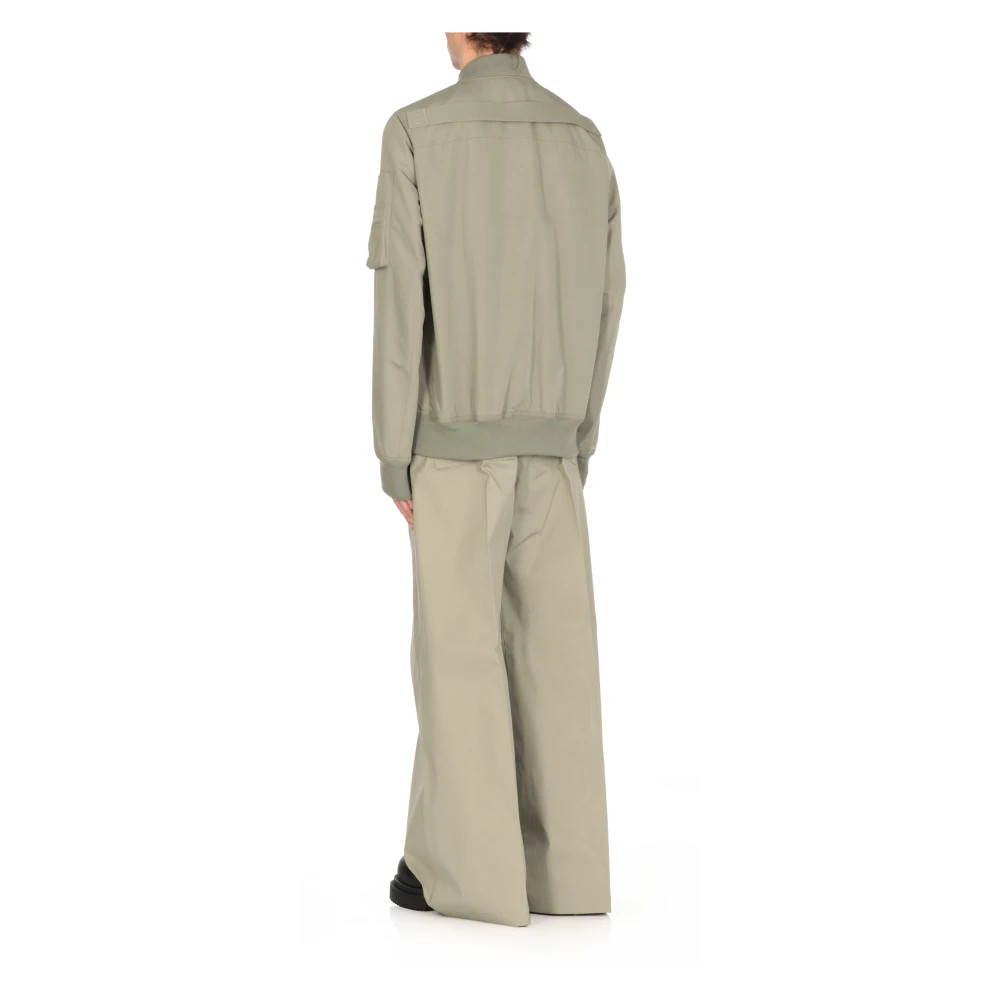 Rick Owens Groene Bomberjack met Ronde Hals en Rits Green Heren