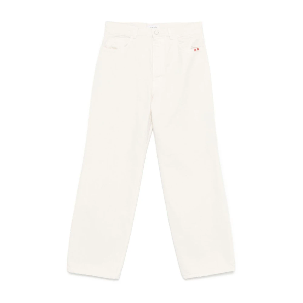 Amish Witte Denim Jeans Rechte Pijp White Dames
