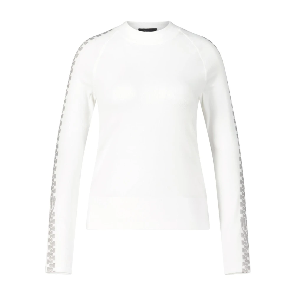 Marc Cain Geribbeld shirt met lange mouwen White Dames