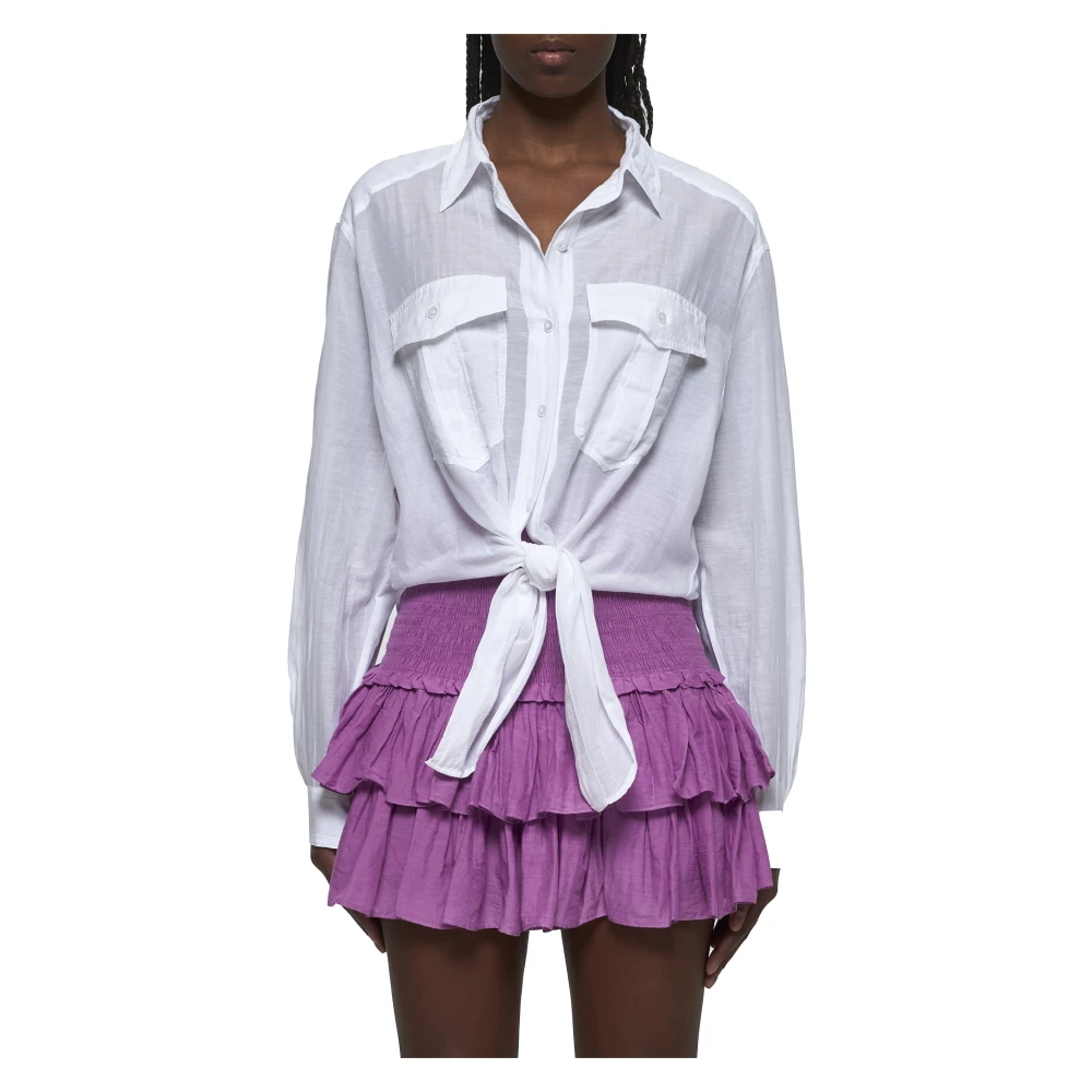 Isabel Marant Étoile Witte Button-Up Shirt met Strikdetail White Dames