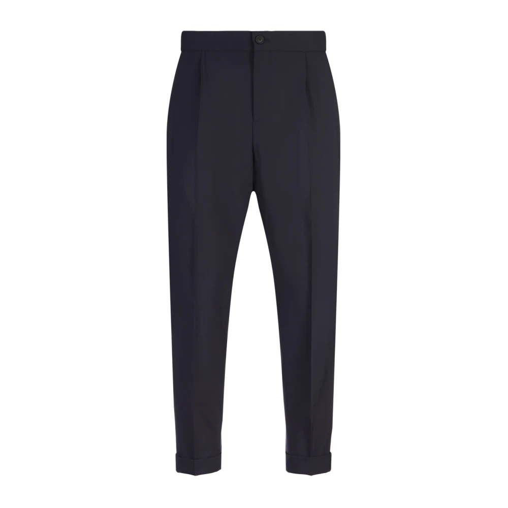 Hugo Boss Blauwe Wollen Maatwerk Broek Blue Heren