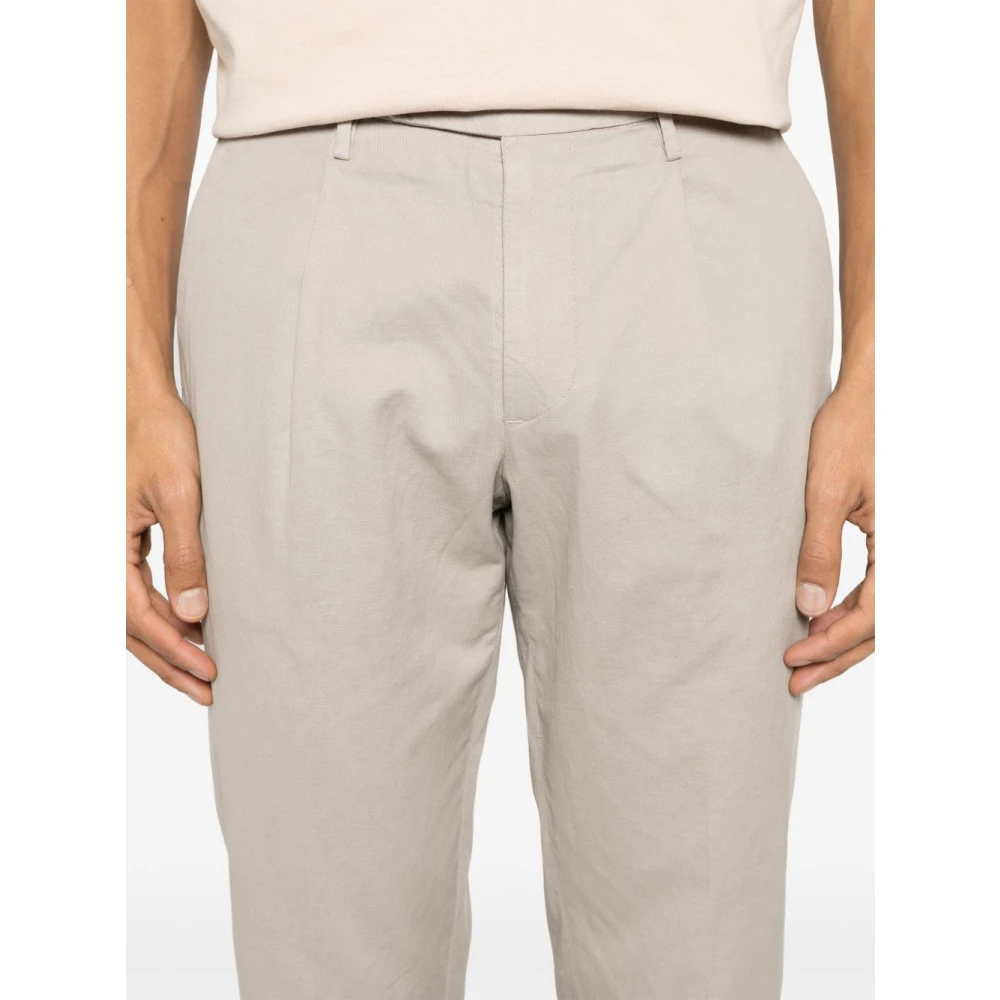 Michael Coal Beige Broek met Verborgen Rits Beige Heren