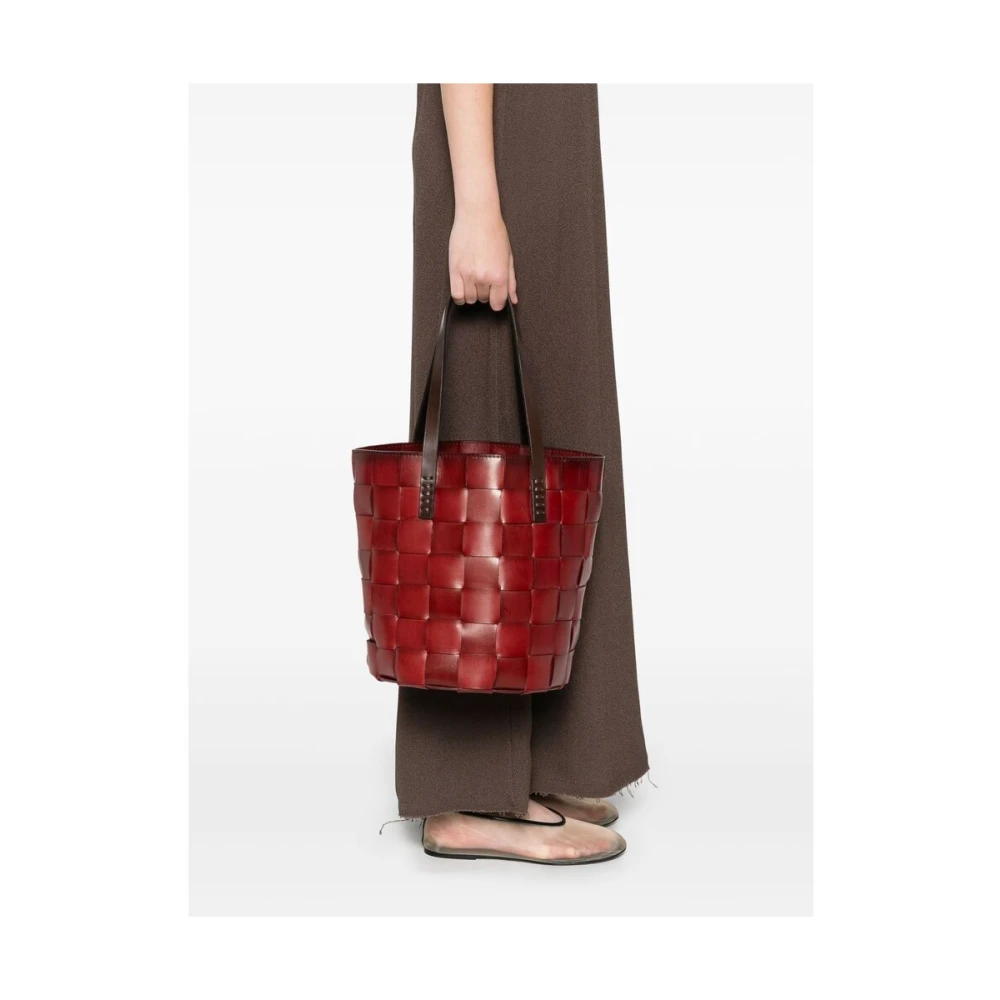 Dragon Diffusion Rode leren emmer tas met trekkoord Red Dames