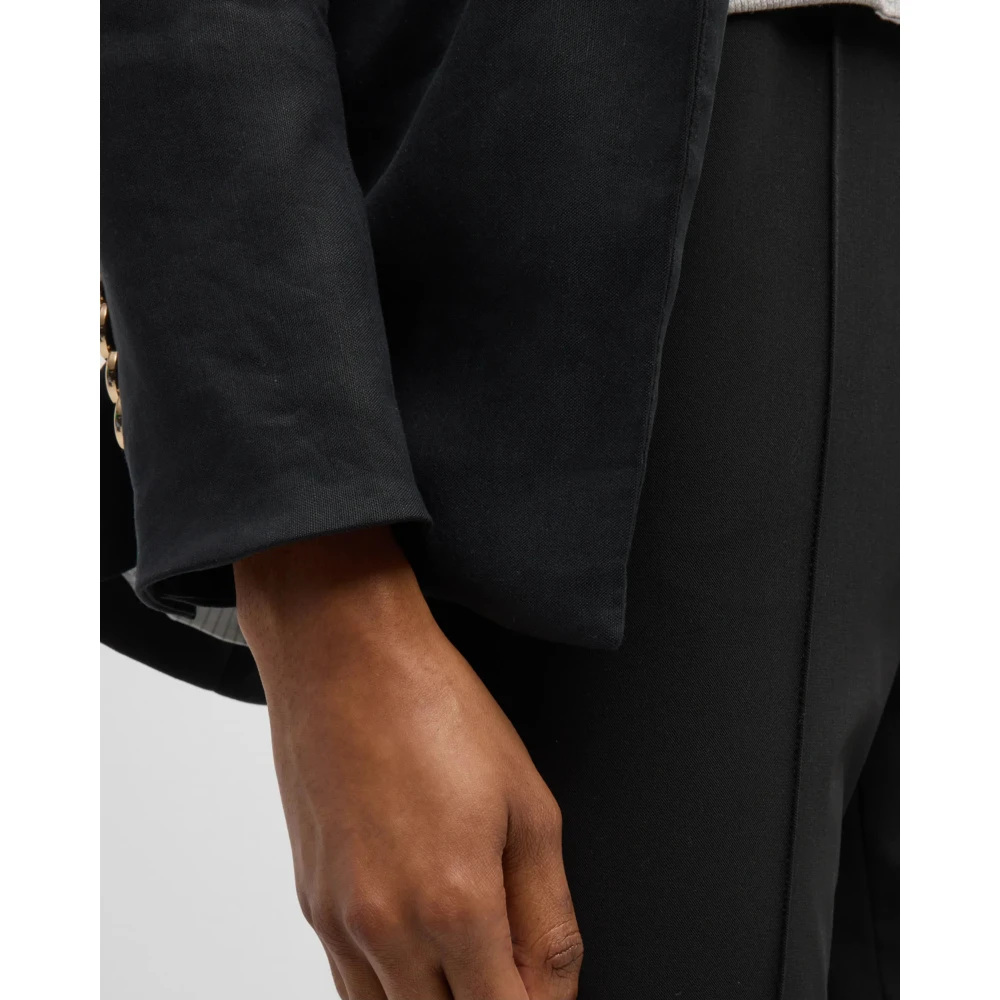 Veronica Beard Flared High Rise Zwarte Broek Black Dames
