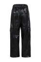 pantalon-cargo-casual-en-similicuir-noir