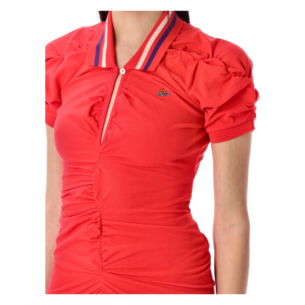 Vivienne Westwood Gestreepte katoenen trekjurk met geborduurde orb Red Dames