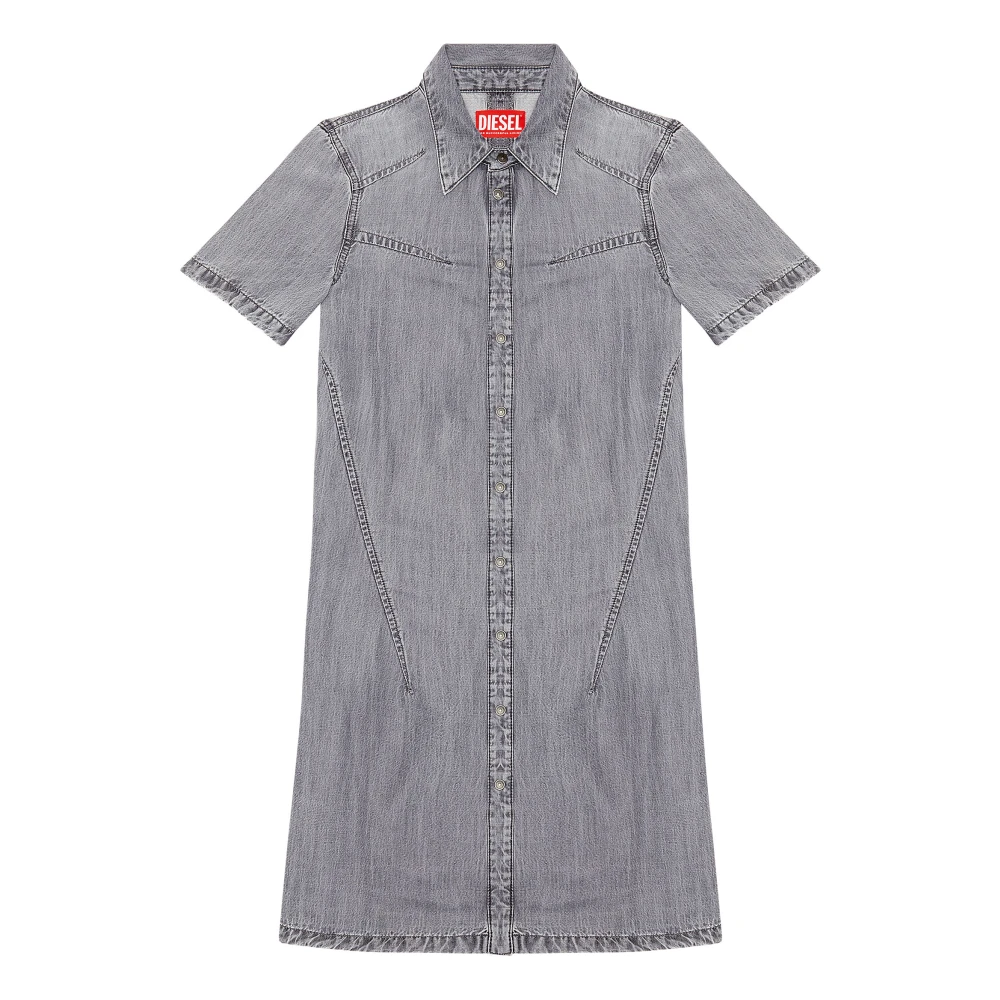 Diesel Buttoned shirt dress in light denim Gray Dames