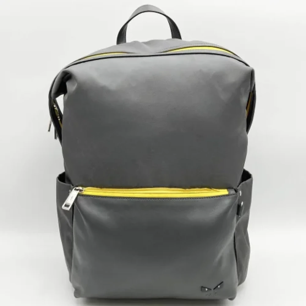 Fendi Vintage Pre-owned Nylon backpacks Gray Dames