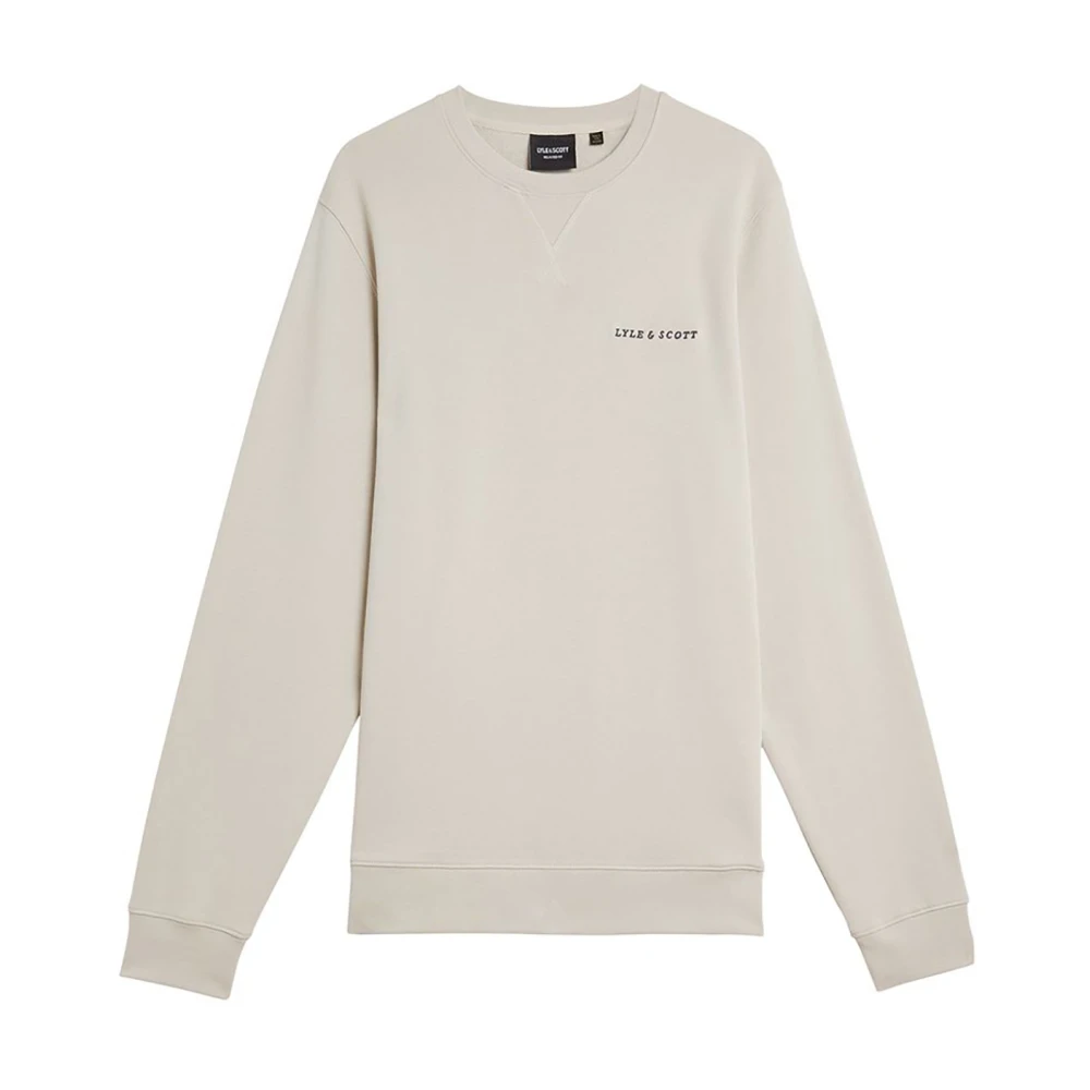 Lyle & Scott Mid Layers Loopback Geborduurde Crew Neck Sweatshirt Gray Heren