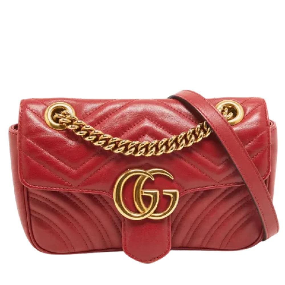 Gucci Vintage Pre-owned Leather shoulder-bags Red Dames
